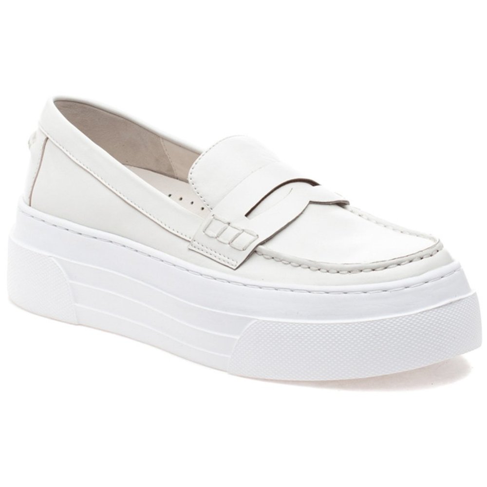 NWOB J/Slides White Leather Ava Slip On Sneaker